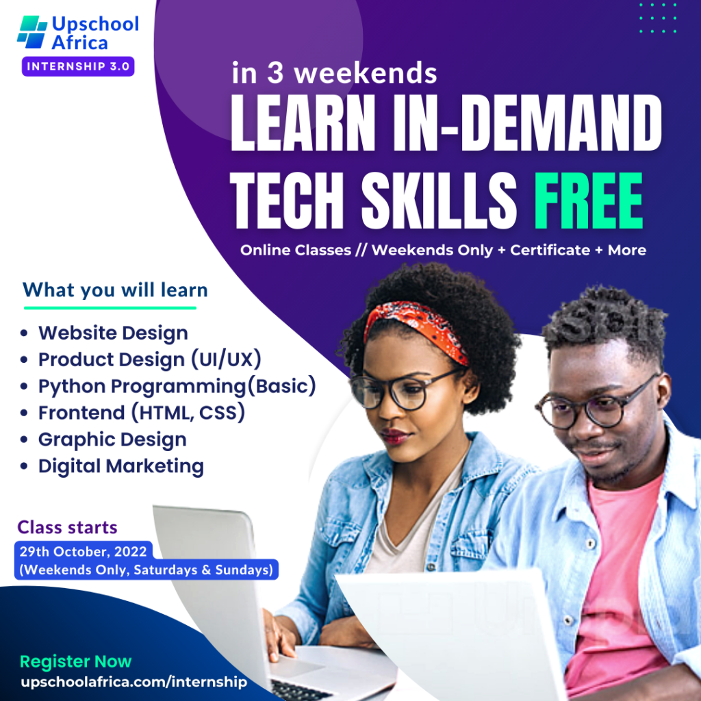 Upschool Africa Internship 3.0 – Learn in-demand tech skills free
